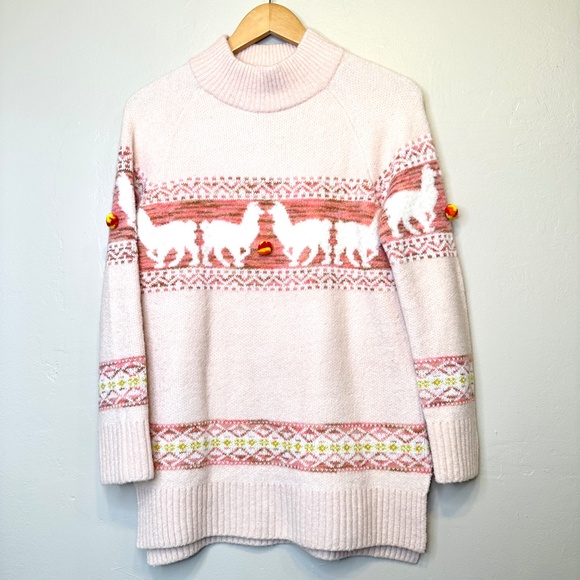 Anthropologie | Aimee Pommed Novelty Print Alpaca Mock Neck Sweater - Picture 5 of 16